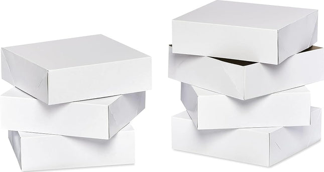American Greetings Square White Gift Boxes with Lids for Birthdays, Mother's Day, Father's Day, Graduation and All Occasions, (6-Boxes, 9'' x 9'')