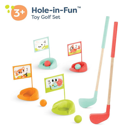 B. toys Wooden, Hole-in-Fun with Storage Bag, 15-Piece, Summer