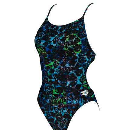 Arena Womens Print Lace Back MaxLife One Piece Athletic Training Swimsuit, Botanic, 22
