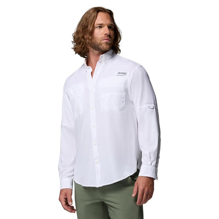Columbia Men's Tamiami II Long Sleeve Shirt, White, Large Tall