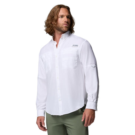 Columbia Men’s Pfg Tamiami II Long Sleeve Shirt, White, Medium