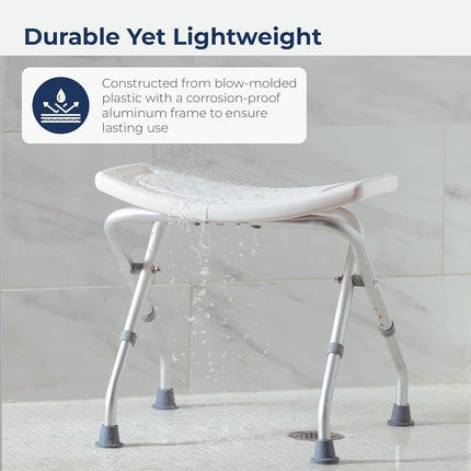 Folding Bathroom / Shower Bench Without Back