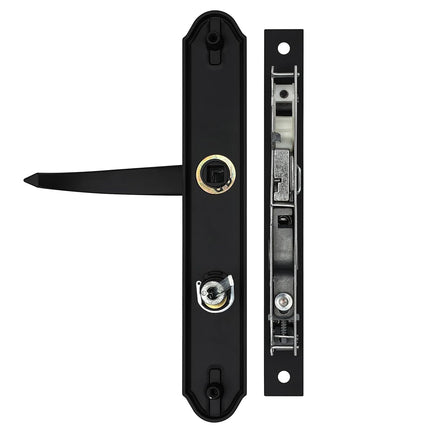 Ideal Security MSMB Straight Mortise Lock Set with Lever Handle for Storm Doors and Screen Doors, Replacement Handle for AluminArt Storm Doors, Matte Black