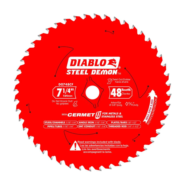 Diablo D0748CF STEEL DEMON 7 1/4 inch 48 Teeth Met