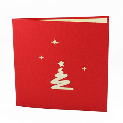 ENJOYPRO 3D Pop Up Christmas Tree Greeting Card 8PCS, Laser Cut card with Envelope for Xmas and Happy New Year (3D Christmas Tree, Pack of 8)