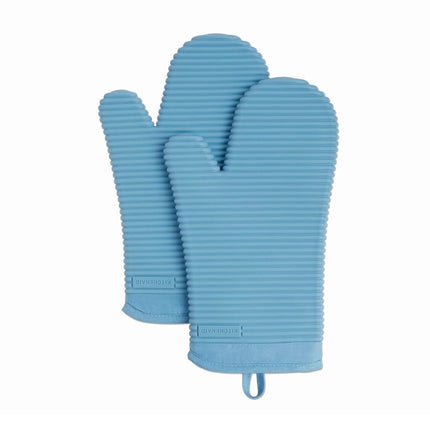 KitchenAid Ribbed Soft Silicone Oven Mitt Set, 7"x