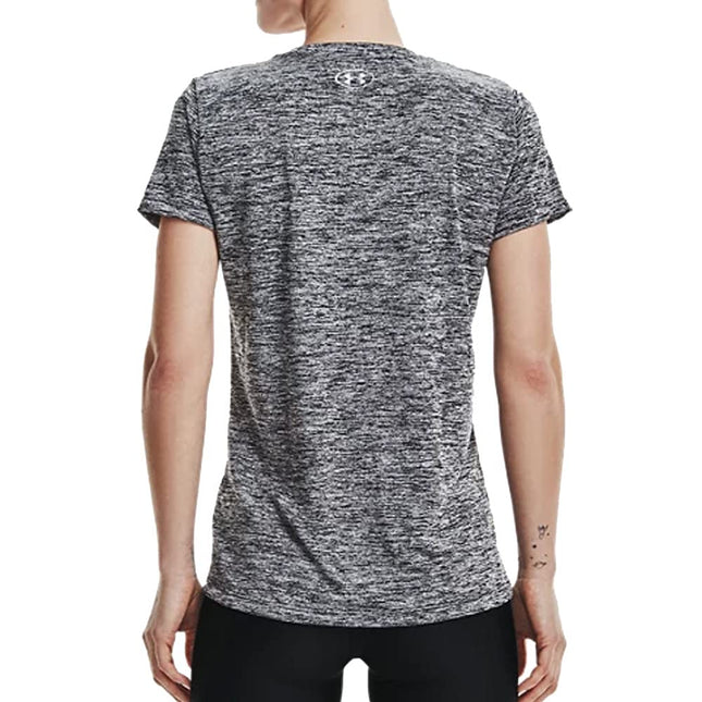 Under Armour Femme Tech Short Sleeve V - Twist, T-shirt Femme en Tissu Extensible 4 Directions, Vêtement de Course Ultra-léger et Respirant