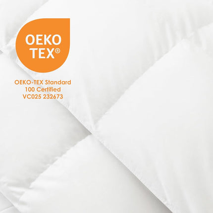 Canadian Down & Feather Co. - All Season White Goose Feather Duvet King Size Doona - 233 TC Shell 100% Cotton 360 GSM Quilt - Oeko TEX Certified