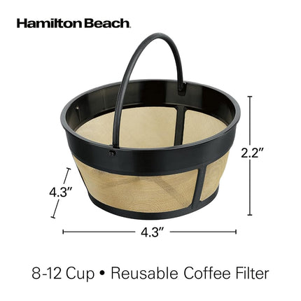 Filtre permanent doré Hamilton Beach, compatible avec la plupart des cafetières de 8 à 12 tasses (/80675)