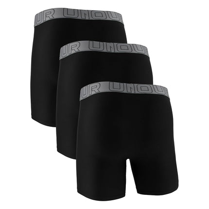 Under Armour mens Multi-pack Performance Tech Mesh Boxerjock Brief, 6" Inseam, All-day Comfort, Black / Steel W/Castlerock, 5XL