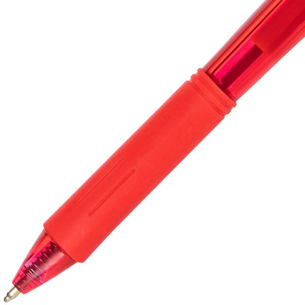 Pentel BK440 Retractable Ballpoint Pen and Ergonomic Triangular Grip Zone Pack of 12 red