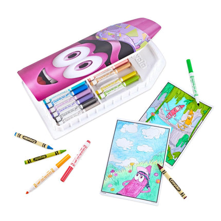 Set de colorear Crayola con estuche de arte malva de edición limitada, lápices de colores de edición limitada, más de 50 piezas, regalos para niños