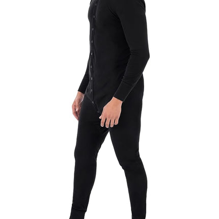 Fruit of the Loom Men's Premium Thermal Union Suit Pajama Bottom, Black, L UK