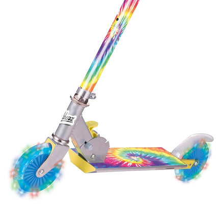 OzBozz TIE DYE SCOOTER WITH FLASHING WHEELS, rainbow