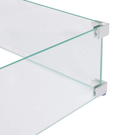 Fire Sense Fire Pit Wind Guard | Rectangle | Clear Glass | 32.5” L x 17.75” W x 6.25” H | Tempered Glass | For Propane, Gas, Fire Pits and Patio Heaters