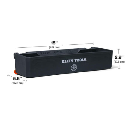 KLEIN TOOLS BC701SL Tray Module Rail System Attachment, 25-Pound Load Rating, Catch All Tray, Weather-Resistant Modular Storage for Man Lifts, Scissor Lifts, and Elevated Work Platforms