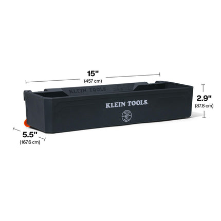KLEIN TOOLS BC701SL Tray Module Rail System Attachment, 25-Pound Load Rating, Catch All Tray, Weather-Resistant Modular Storage for Man Lifts, Scissor Lifts, and Elevated Work Platforms