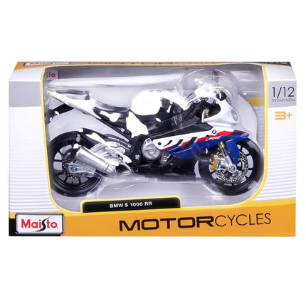 BMW S1000RR White/Red/Blue Motorcycle 1/12 by Maisto 31191 by Maisto
