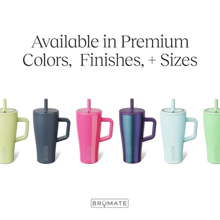 BrüMate Era 20 oz Tumbler with Handle & Straw | 100% Leakproof Insulated Water Bottle Tumbler with Lid and Flexible SoftSip Straw | Made of Stainless Steel | Cup Holder Friendly | 20oz (Onyx Leopard)