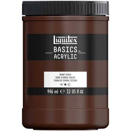 Liquitex Basics Acrylic Paint 32-Ounce Jar, Burnt 
