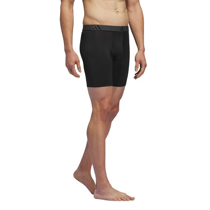 adidas Men's Microfiber 3-Pack Boxer Brief, Black/Onix Grey/Grey, S