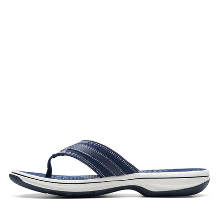 Clarks Women's Breeze Sea Flip Flop, New Navy Synthetic, 4.5 UK