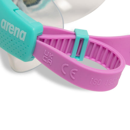 ARENA The One Mirror Uni-Children's Swimming Goggles, for Children Aged 6 to 12, Large Fit, Polycarbonate Lens, Blue/Water/Violet