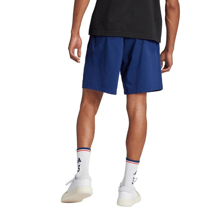 adidas Men's Essentials Linear Single Jersey 7" Shorts, Dark Blue/White, XXS