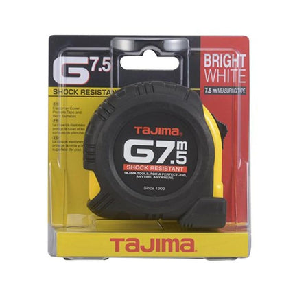 TAJIMA Tape Measure - 7.5m x 1 inch G-Series Measuring Tape with Metric Scale & Acrylic Coated Blade - G-7.5MBW