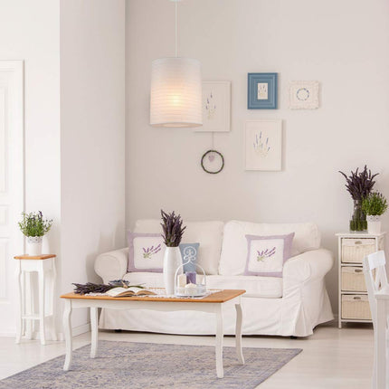 Globe Electric 60764 Novogratz x Globe Pendant, White Lantern, Bulb Not Included