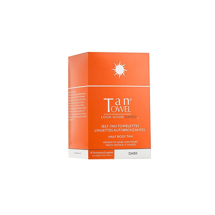 TanTowel Half Body Tan Towelettes - 10 Pack, Dark,
