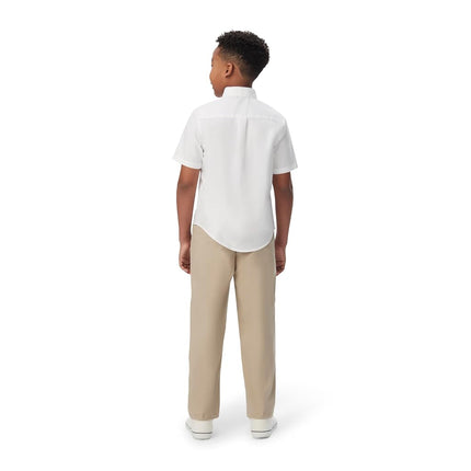French Toast Boys' Little Short Sleeve Oxford Dress Shirt (Standard & Husky), Yellow, 7