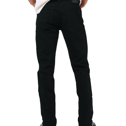 Buffalo David Bitton Men's Straight Six Jeans, Crinkled and Dark Black, 44W x 34L