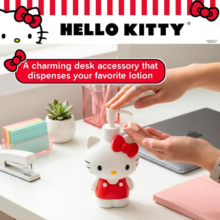 Sanrio Hello Kitty Bathroom Décor, Soap/Lotion Resin Pump Dispenser, 10.36 Ounces, Red, (Officially Licensed Product) by Franco