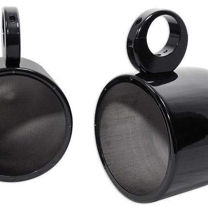 Paire de boîtiers d'enceintes de tour de wakeboard en aluminium noir Rockville MAC80B 7,7"