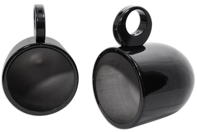 Pair Rockville MAC80B 7.7" Black Aluminum Wakeboard Tower Speaker Pod Enclosures