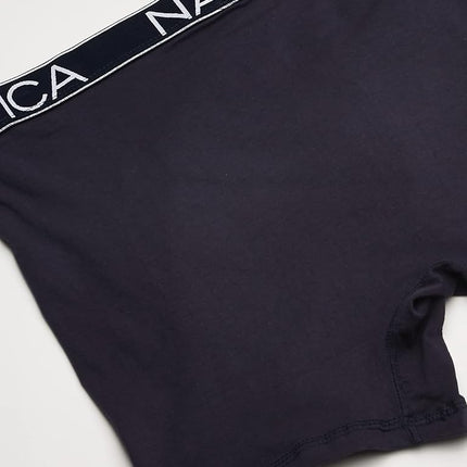Nautica Men's 3-Pack Classic Cotton Stretch Boxer Briefs, Peacoat, S (Pack of 3)