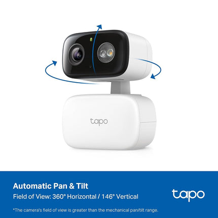 TP-Link Tapo Indoor/Outdoor Pan/Tilt Security Camera for Baby Monitor, Pet Camera w/Motion Detection, 1080P, 2-Way Audio, Night Vision, Cloud&SD Card Storage, Works with Alexa & Google Home (C206)