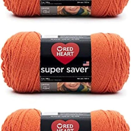 Red Heart Super Saver Pack of 3 - Carrot - 7oz/198