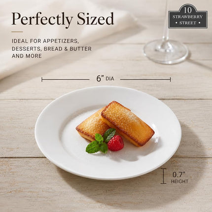 10 Strawberry Street Catering Set Bread & Butter Plates 6.75x6.75x5.25 White