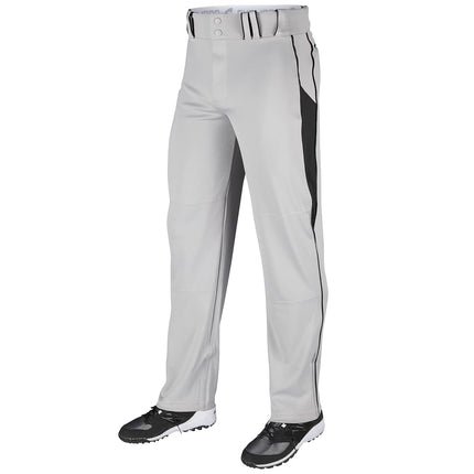 CHAMPRO Youth Triple Crown Baseball Pant, Grey/Black, X-Large
