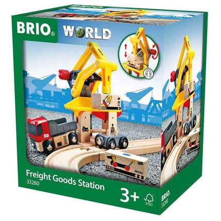 BRIO World Freight Goods Station for Kids Age 3 Years Up - Wooden Railway Train Accessories and Add Ons