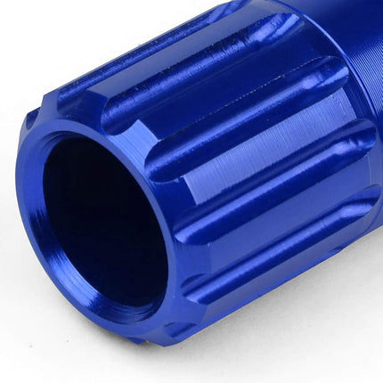 J2 Engineering 16Pcs 7075 Aluminum Open End M12 x 1.5 Lug Nuts w/4Pcs Lock Nuts & Key, Blue, Fit Conical Seat, LN-T7-010-15-BL