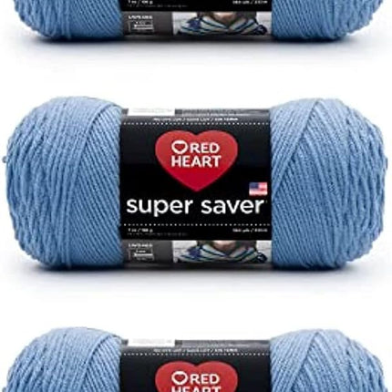 Red Heart Super Saver Pack of 3 - Light Periwinkle - 7oz/198g - Acrylic - 4 Medium (Worsted) - 364 Yards - Knitting, Crocheting, Crafts & Amigurumi