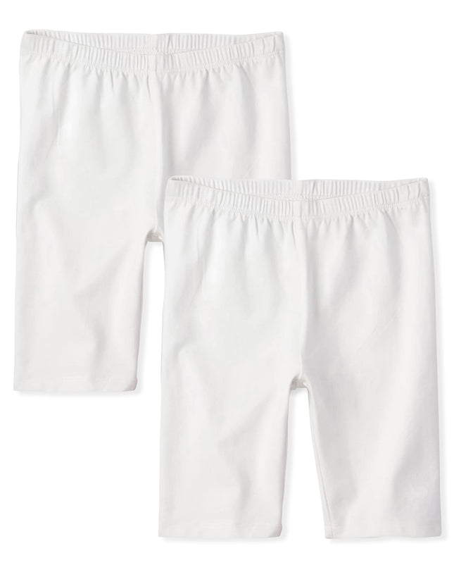 The Children's Place Girls Solid Bike Shorts, Whit