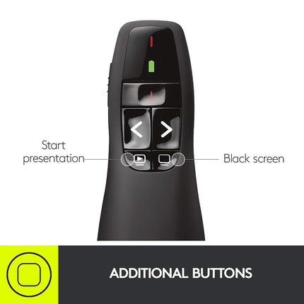 Logitech Wireless Presenter R400 Earplug, 5 cm, Black