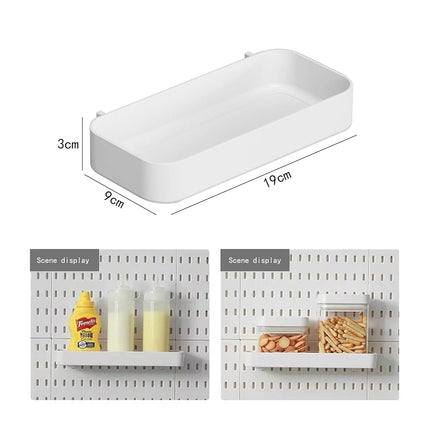 Chris.W 2Pack Pegboard Trays Pegboard Shelf White Pegboard Bins Pegboard Box Pegboard Spice Holder(11"x 3.5"x 1.2")- Compatible with IKEA Skadis Pegboard