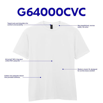 Gildan Men's Softstyle CVC Short Sleeve T-Shirt, Style G67000, 4-Pack, Pitch Black Mist, 2X-Large