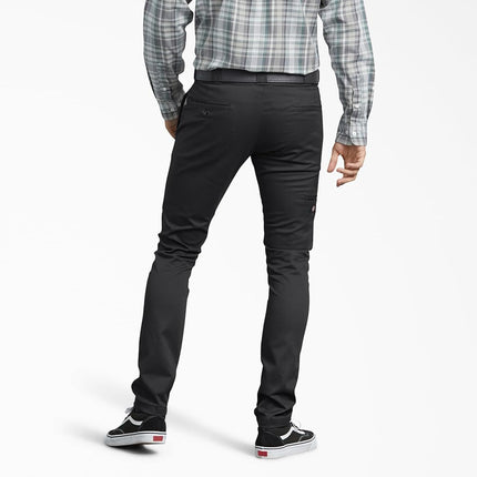 Dickies Mens Skinny Fit Work Pants, Black, 33W x 32L