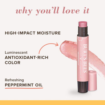 Burt's Bees 100% Natural Lip Shimmer, Grapefruit, 2.55g